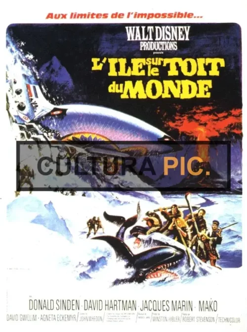 Cinema Poster of the Film "The Island at the Top of the World" by Robert Stevenson - 1974