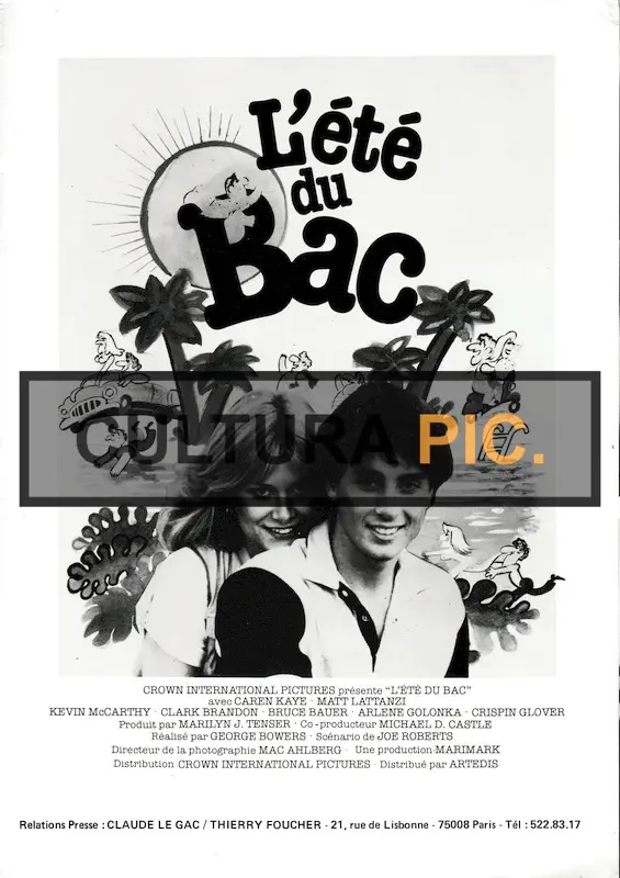 Synopsis in French of the Film "My Tutor" by George Bowers - 1983