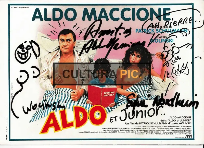 Signed Synopsis of the Film "Aldo et Junior" Starring Aldo Maccione