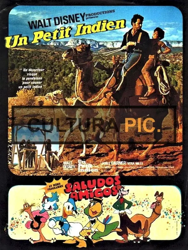 Cinema Poster of the Film "One Little Indian" by Bernard McEveety, a Walt Disney Production - 1973