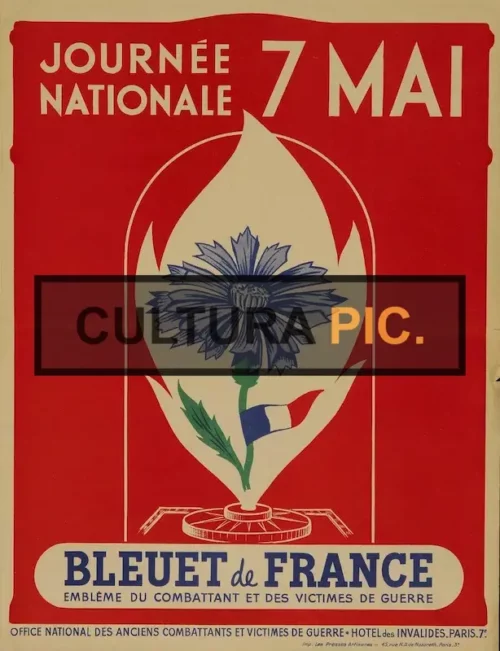 Cinema Poster of "Bleuret de France" National Day of May 7 in Paris - 1950