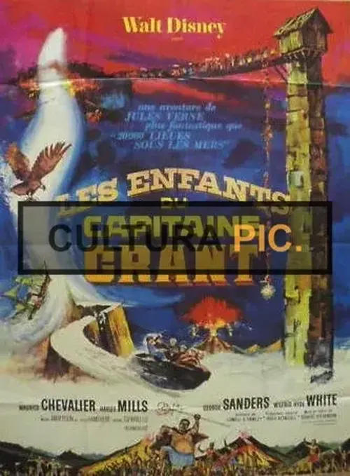 Cinema Poster of Film "In Search of the Castaways" by Robert Stevenson, a Walt Disney Production - 1962