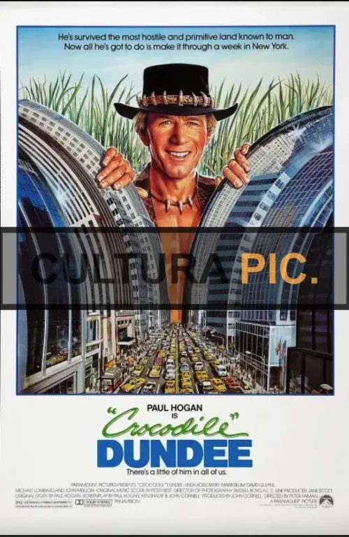 Cinema Poster of Film "Crocodile Dundee" by Peter Faiman - 1986