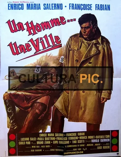 Cinema Poster of The Drama Film "City Under Siege" Original title: Un uomo, una città - 1974