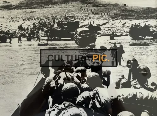 Vintage Original B&W Photo, Normandy Landing During World War II in 1944