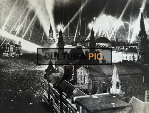 Vintage Original B&W Photo, the Soviet celebrating Victory Day on 9th of May - 1945