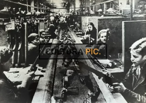 Vintage Original B&W Photo, Women Buildings Submachine Gun in a Factory during the War Effort - 1941