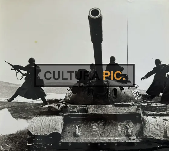 Vintage Original B&W Photo, Soviet Tanks during A Tactical Exercise - 1978