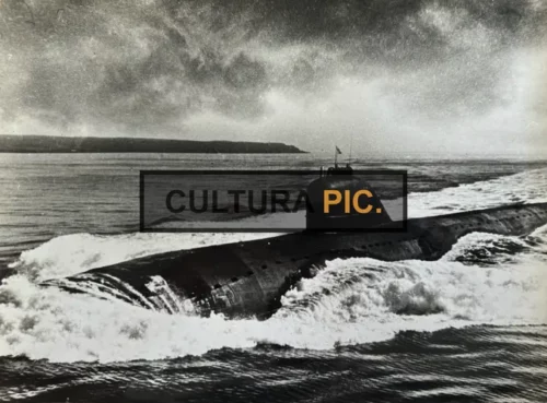 Vintage Original B&W Photo, Soviet Submarine - 1955
