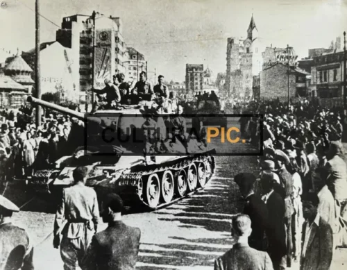 Vintage Original B&W Photo, the Soviet Army Entering Bucharest, Romania - 1944