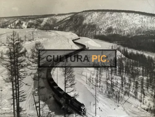 Vintage Original B&W Photo, Huge Trains on The Russian Network - 1980