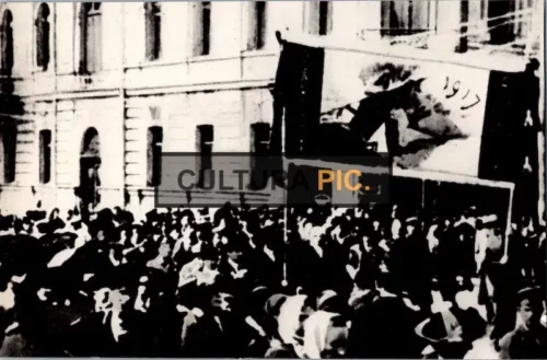 Vintage Original B&W Photo, the Kharkov workers' demonstration in honour of the Pan-Ukrainian Congress of Soviets - 1917