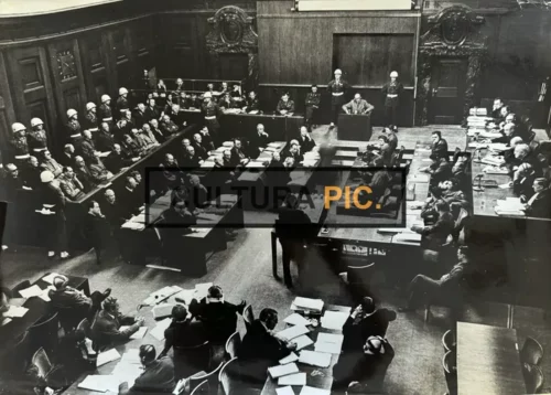 Vintage Original B&W Photo, the Nuremberg Trials - 1945