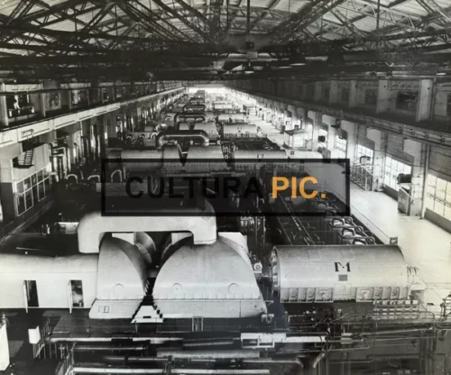Vintage Original B&W Photo, the Machine Room of a Thermal Power Plant in Krivoi - 1996