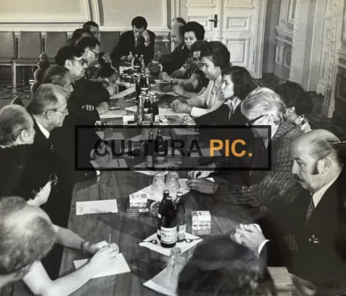 Vintage Original B&W Photo, the France in the USSR Meeting - 1977