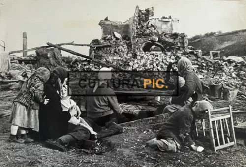 Vintage Original B&W Photo, the Damages caused to the Soviet Union World War II - 1945